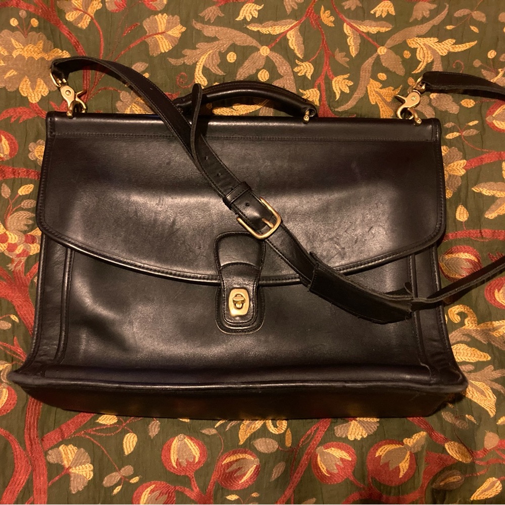 VTG New Coach Beekman Briefcase Black Leather
